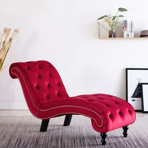 vidaXL Chaise longue fluweel rood - 248613