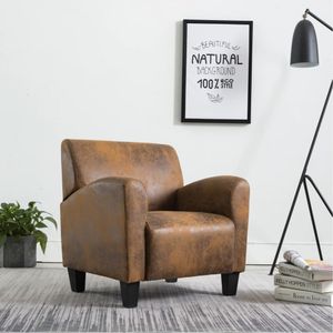 VidaXL Fauteuil Kunstsuède Bruin