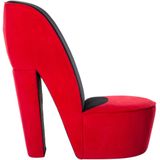 vidaXL Stuhl in Stöckelschuh-Form Rot Samt