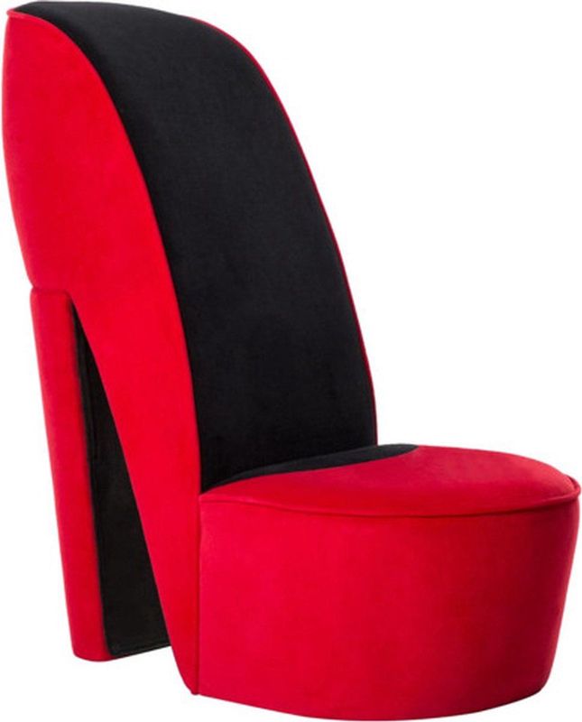 vidaXL Stuhl in Stöckelschuh-Form Rot Samt