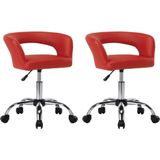 VidaXL Eetkamerstoelen 2 st. Kunstleer Rood