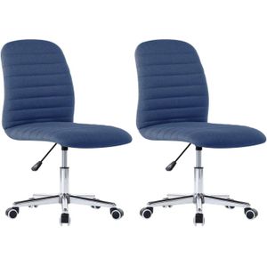 Eetkamerstoelen 2 st stof blauw