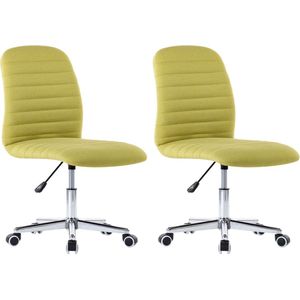 vidaXL Eetkamerstoelen 2 st stof groen - 283604