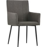 VidaXL Eetkamerstoelen 2 st. met Armleuningen - Stof Taupe