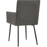 VidaXL Eetkamerstoelen 2 st. met Armleuningen - Stof Taupe