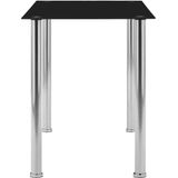 vidaXL Eettafel 120x60x75 cm gehard glas zwart