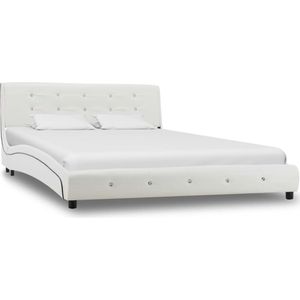 vidaXL-Bedframe-kunstleer-wit-140x200-cm