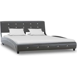 vidaXL-Bedframe-kunstleer-grijs-140x200-cm