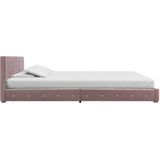 VidaXL Bedframe Fluweel Roze 160x200 cm