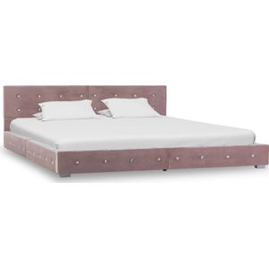 VidaXL Bedframe Fluweel Roze 160x200 cm