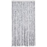 vidaXL Insektenschutz-Vorhang Weiß und Grau 100x220 cm Chenille