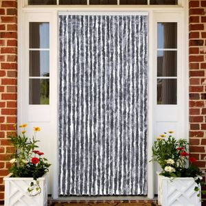 vidaXL-Vliegengordijn-90x220-cm-chenille-zilverkleurig