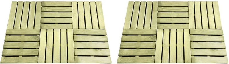 Terrassenfliesen 12 Stk. 50×50 cm Holz Grün Vidaxl