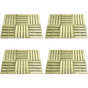 vidaXL - 24 - st - Terrastegels - 50x50 - cm - hout - groen