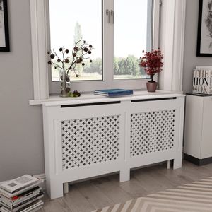 vidaXL Radiatorombouw 152x19x81.5 cm MDF wit