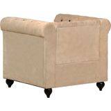 vidaXL Fauteuil Chesterfield-stijl echt leer bruin