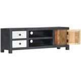vidaXL-Tv-meubel-handgesneden-120x30x40-cm-massief-mangohout-grijs-wit