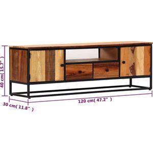 vidaXL-Tv-meubel-120x30x40-cm-massief-gerecycled-hout-en-staal