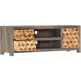 VidaXL Tv-meubel 120x30x40 cm Massief Mangohout Grijs