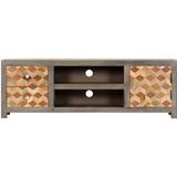 VidaXL Tv-meubel 120x30x40 cm Massief Mangohout Grijs