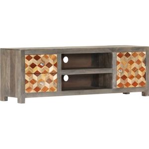 vidaXL TV-Schrank Grau 120x30x40 cm Massivholz Mango