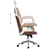 vidaXL-Kantoorstoel-draaibaar-met-hoofdsteun-kunstleer-en-hout-crème
