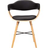 VidaXL Eetkamerstoelen 2 st. Kunstleer & Gebogen Hout Zwart