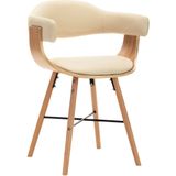 VidaXL Eetkamerstoelen 2 st Kunstleer en Gebogen Hout Crème