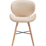 VidaXL Eetkamerstoelen 2 st Kunstleer en Gebogen Hout Crème