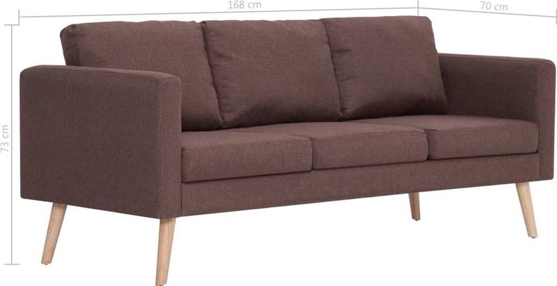 vidaXL 2-tlg. Sofagarnitur Stoff Braun
