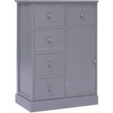 vidaXL - Dressoir - met - 10 - lades - 113x30x79 - cm - hout - grijs