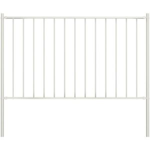 vidaXL - Hekpaneel - met - palen - 1,7x1 - m - gepoedercoat - staal - wit
