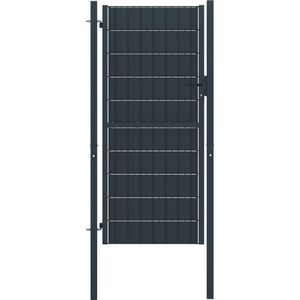 vidaXL - Poort - 100x164 - cm - PVC - en - staal - antracietkleurig
