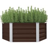 Hochbeet Braun 129 x 129 x 46 cm Verzinkter Stahl Vidaxl