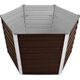 Garten-Hochbeet Braun 129 x 129 x 77 cm Verzinkter Stahl vidaXL