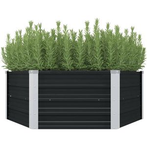 vidaXL Plantenbak verhoogd 129x129x45cm gegalvaniseerd staal antraciet