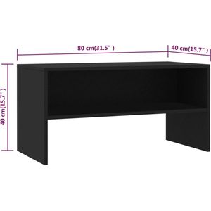 VidaXL TV-meubel 80x40x40 cm - Bewerkt Hout Zwart