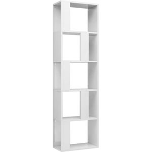 VidaXL Boekenkast/Kamerscherm 45x24x159 cm - Bewerkt Hout Hoogglans Wit