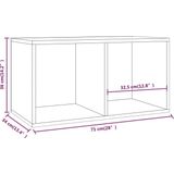 vidaXL Opbergbox voor LP's 71x34x36 bewerkt hout zwart