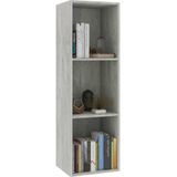 vidaXL-Boekenkast/tv-meubel-36x30x114-cm-bewerkt-hout-betongrijs