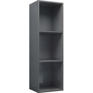 VidaXL Boekenkast/TV-meubel 36x30x114 cm - Bewerkt Hout - Hoogglans Grijs