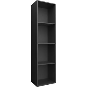 vidaXL Boekenkast/tv-meubel 36x30x143 cm bewerkt hout zwart