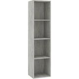 vidaXL-Boekenkast/tv-meubel-36x30x143-cm-bewerkt-hout-betongrijs