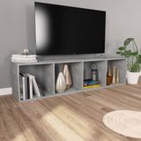 vidaXL-Boekenkast/tv-meubel-36x30x143-cm-bewerkt-hout-betongrijs