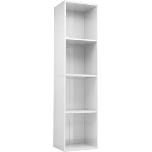 VidaXL Boekenkast/TV-meubel 36x30x143 cm - Bewerkt Hout Hoogglans Wit