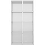 VidaXL Boekenkast/Dressoir 66x30x130 cm - Bewerkt Hout Hoogglans Wit