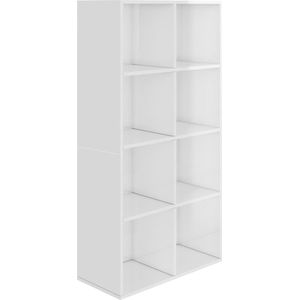 VidaXL Boekenkast/Dressoir 66x30x130 cm - Bewerkt Hout Hoogglans Wit