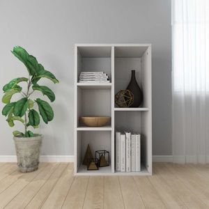 vidaXL Boekenkast - Hoogglans Wit - Bewerkt Hout - 5 Vakken