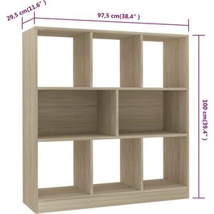 vidaXL-Boekenkast-97,5x29,5x100-cm-bewerkt-hout-sonoma-eikenkleurig