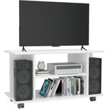 VidaXL TV-meubel met Wieltjes 80x40x40 cm Spaanplaat Hoogglans Wit